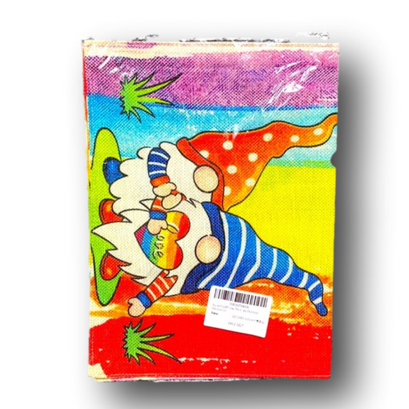 “Love Always Wins” Rainbow Gnomes Gay Pride LGBTQIA Garden Flag - Brand New - Picture 2 of 2